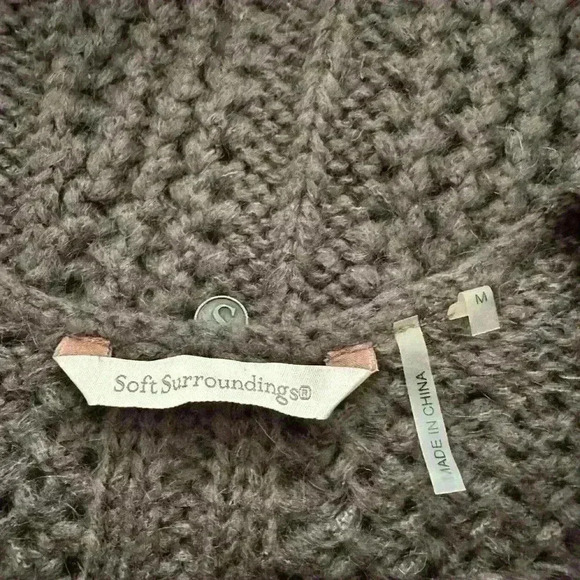 Soft Surroundings Brown Chunky Cable Knit Sweater Size M - Picture 8 of 8